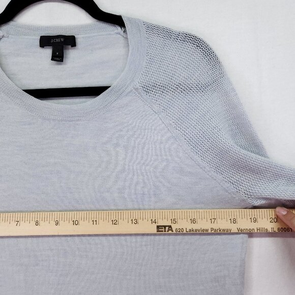 J Crew Merino Wool Lightweight Sweater Womens Small Open Knit Long Sleeve - Picture 9 of 16
